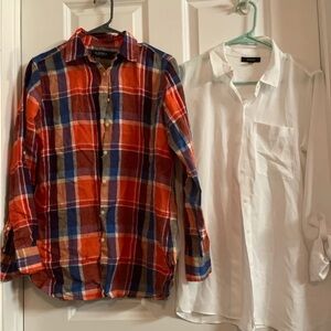Ralph Lauren Red and Blue Plaid Shirt and Alfani sheer shirt